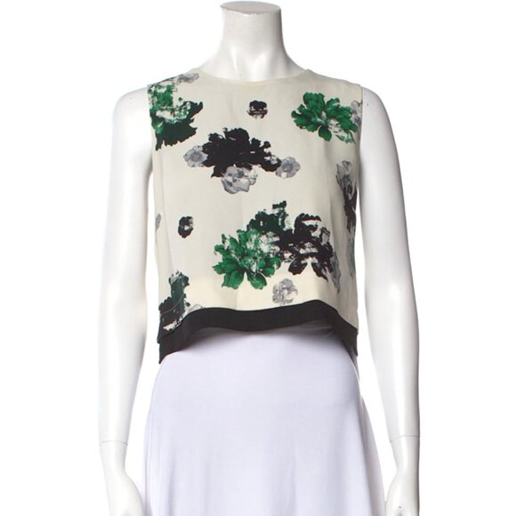 A.L.C. Womens 100% Silk Floral Sleeveless Cropped Tank 🤩✨✨✨ - Picture 8 of 9